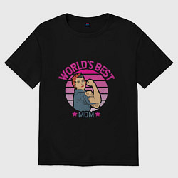 Футболка оверсайз женская Лучшая мировая мама, цвет: черный