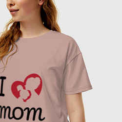 Футболка оверсайз женская Mom - Love You, цвет: пыльно-розовый — фото 2