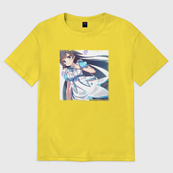Футболка оверсайз женская Козуэ Майю - Записи о магии Девочка-волшебница Мад, цвет: желтый