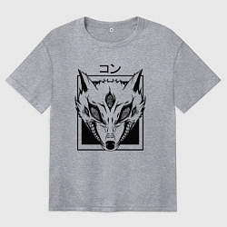 Футболка оверсайз женская Демон Лисы, цвет: меланж