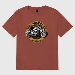 Женская футболка оверсайз Мотоцикл с литыми дисками