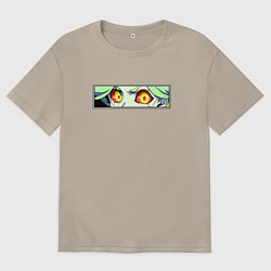Футболка оверсайз женская Ребекка из Киберпанка: Глаза, цвет: миндальный