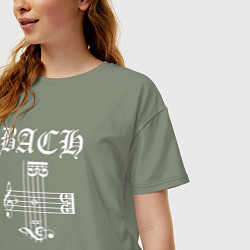 Футболка оверсайз женская B A C H - Иоганн Бах, цвет: авокадо — фото 2