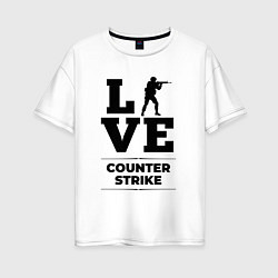 Футболка оверсайз женская Counter Strike love classic, цвет: белый