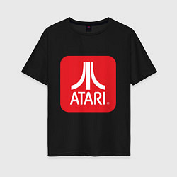 Футболка оверсайз женская Atari logo, цвет: черный