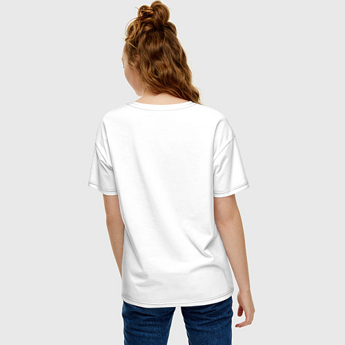 Женская футболка оверсайз Мультяшный сладкий пончик / Белый – фото 4