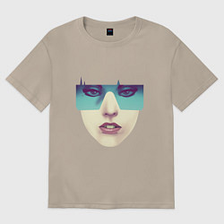 Футболка оверсайз женская Lady gaga face, цвет: миндальный