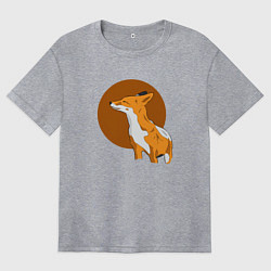 Футболка оверсайз женская Гордый лис, цвет: меланж