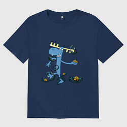 Футболка оверсайз женская Lumpy trap, цвет: тёмно-синий