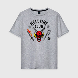Футболка оверсайз женская Hellfire сlub art, цвет: меланж