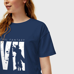 Футболка оверсайз женская Клауд Страйф - final fantasy 7, цвет: тёмно-синий — фото 2