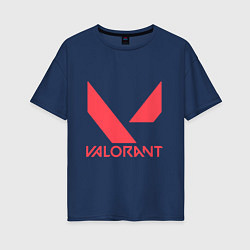 Футболка оверсайз женская Valorant - logo, цвет: тёмно-синий