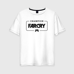 Футболка оверсайз женская Far Cry gaming champion: рамка с лого и джойстиком, цвет: белый