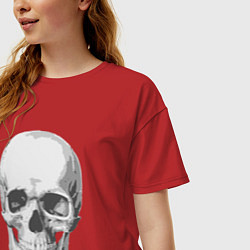 Футболка оверсайз женская Platinum Cut Skull, цвет: красный — фото 2