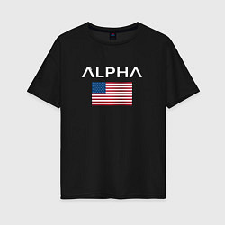 Футболка оверсайз женская Alpha USA, цвет: черный