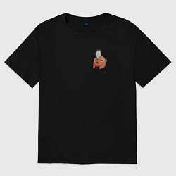 Футболка оверсайз женская Почита в карманчике, цвет: черный