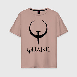 Футболка оверсайз женская Quake I logo, цвет: пыльно-розовый