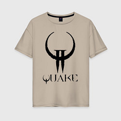 Футболка оверсайз женская Quake II logo, цвет: миндальный