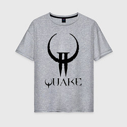 Футболка оверсайз женская Quake II logo, цвет: меланж