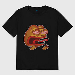 Футболка оверсайз женская Evil Pepe sticker, цвет: черный