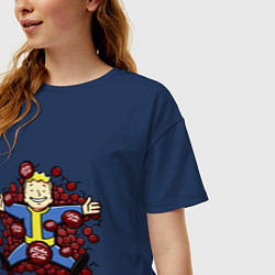 Футболка оверсайз женская Vault boy caps, цвет: тёмно-синий — фото 2