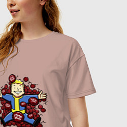 Футболка оверсайз женская Vault boy caps, цвет: пыльно-розовый — фото 2
