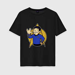 Футболка оверсайз женская Spoke - vault boy, цвет: черный