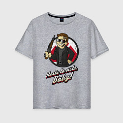 Футболка оверсайз женская Vault boy - terminator, цвет: меланж