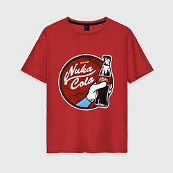 Футболка оверсайз женская Nuka cola sticker, цвет: красный