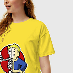 Футболка оверсайз женская Vault boy - skeleton, цвет: желтый — фото 2