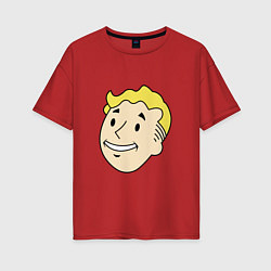 Футболка оверсайз женская Vault boy head, цвет: красный