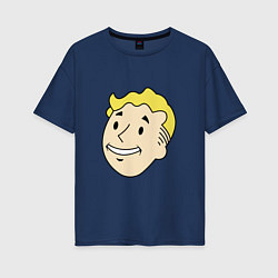 Футболка оверсайз женская Vault boy head, цвет: тёмно-синий
