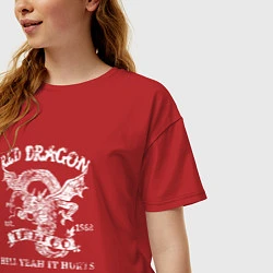 Футболка оверсайз женская Red Dragon как у Доктора Хауса, цвет: красный — фото 2