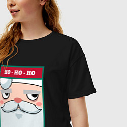 Футболка оверсайз женская Ho-ho holy crap, цвет: черный — фото 2