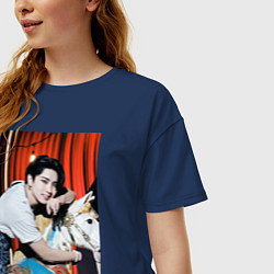 Футболка оверсайз женская Han Circus, цвет: тёмно-синий — фото 2