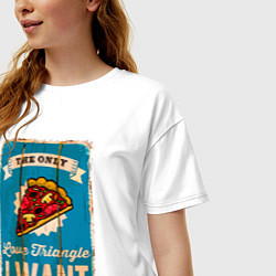 Футболка оверсайз женская Pizza - love triangle - i want, цвет: белый — фото 2