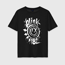 Футболка оверсайз женская Blink 182 logo, цвет: черный