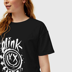 Футболка оверсайз женская Blink 182 logo, цвет: черный — фото 2