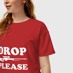 Футболка оверсайз женская Drop AWP Please, цвет: красный — фото 2