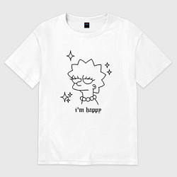 Футболка оверсайз женская Happy Lisa, цвет: белый