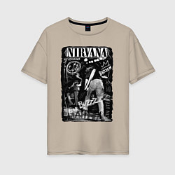 Женская футболка оверсайз Nirvana bleach
