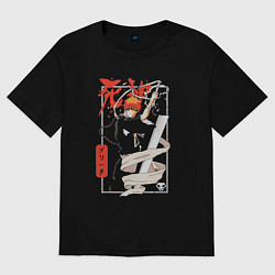 Футболка оверсайз женская Ичиго с банкаем, цвет: черный