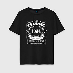 Футболка оверсайз женская 1986 - classic, цвет: черный