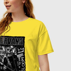 Футболка оверсайз женская Nirvana grunge 2022, цвет: желтый — фото 2