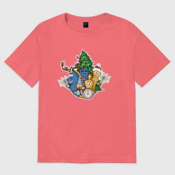 Футболка оверсайз женская InChess New Year Limited Edition 2023, цвет: коралловый