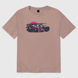 Футболка оверсайз женская JDM Girl, цвет: пыльно-розовый