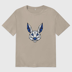 Футболка оверсайз женская Кролик lowpoly, цвет: миндальный