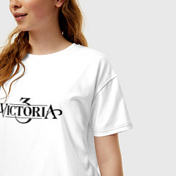 Футболка оверсайз женская Victoria 3 logo, цвет: белый — фото 2