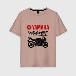 Футболка оверсайз женская Yamaha - motorsport, цвет: пыльно-розовый