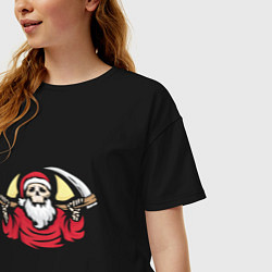 Футболка оверсайз женская Dead Santa, цвет: черный — фото 2
